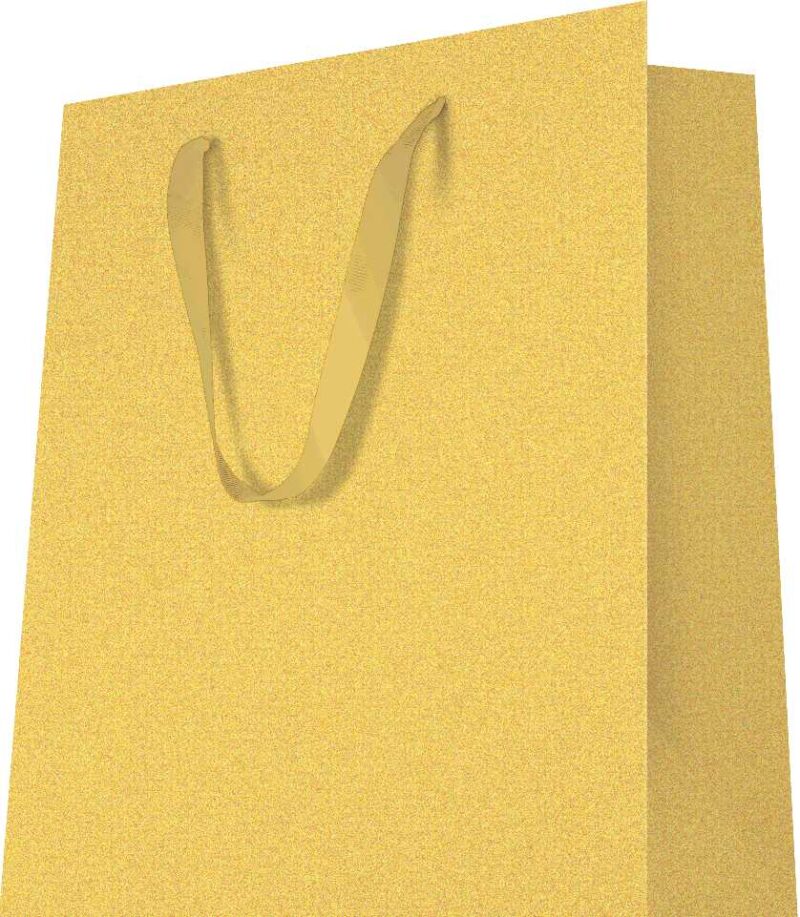 20 Sacs cabas luxe poignées ruban polyglitter uni Or  L26+P13xH32  200g