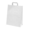 50 Sacs cabas kraft Blanc 70g L26xP14xH33 cm poignées plates