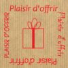 500 Étiquettes "plaisir d'offrir" Kraft impression rouge