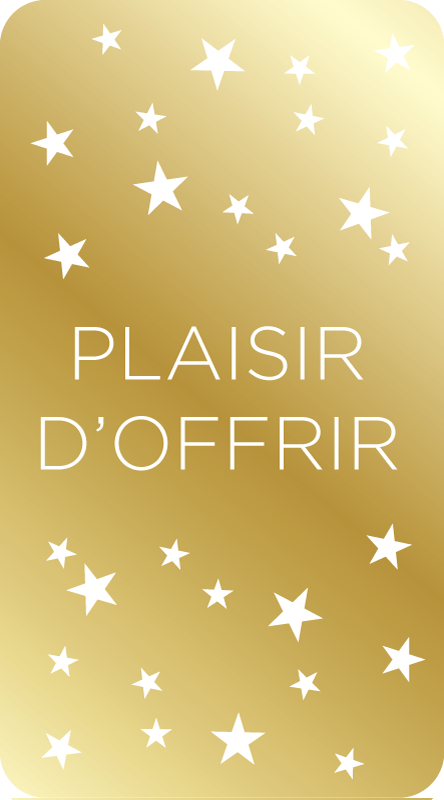 500 Étiquettes "Plaisir d'offrir" or