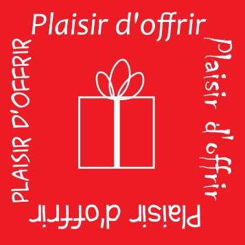 500 Étiquettes "plaisir d'offrir" Rouge