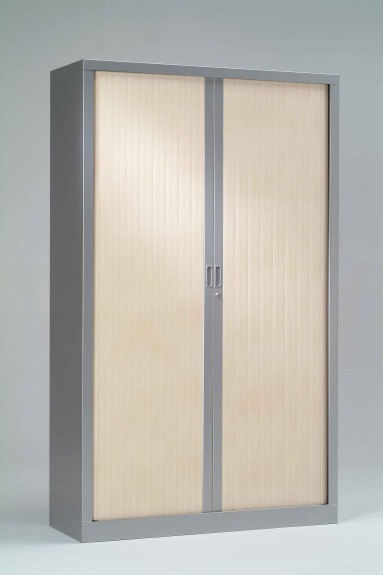 Armoire monobloc Bi-couleur portes à rideaux H.198 cm