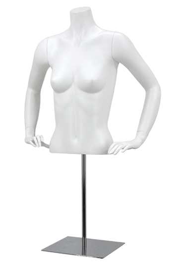 Buste femme court sur base mains hanches