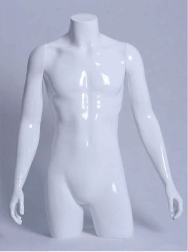 Buste Torso Homme avec bras blanc mat