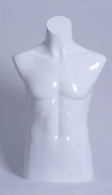 Buste Torso Homme court blanc mat