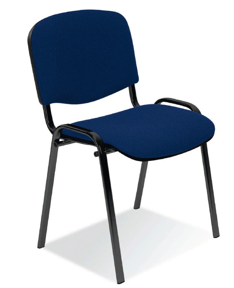 Chaise Iso black tissu bleu