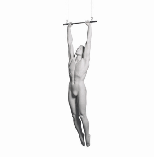 Mannequin sportif homme acrobate blanc