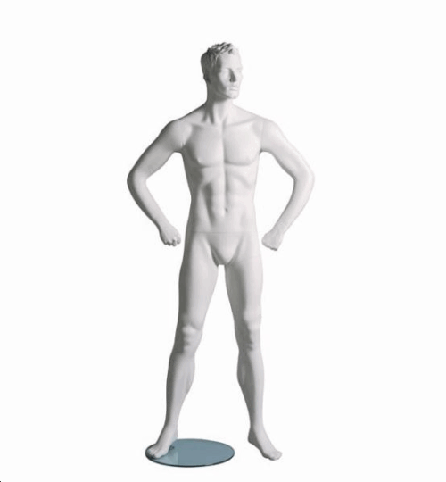Mannequin sportif homme fitness B blanc