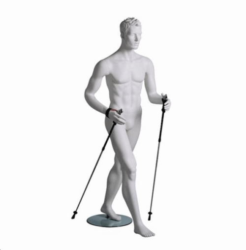 Mannequin sportif homme randonneur blanc