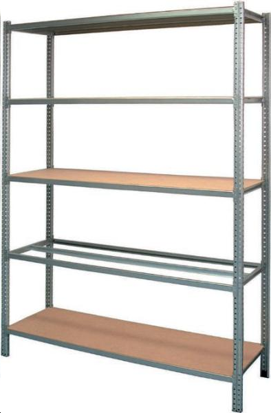 Rayonnage 5 tablettes départ L.125 H.200 P.40