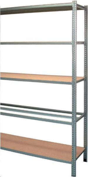 Rayonnage 5 tablettes suivant L.125 H.200 P.40