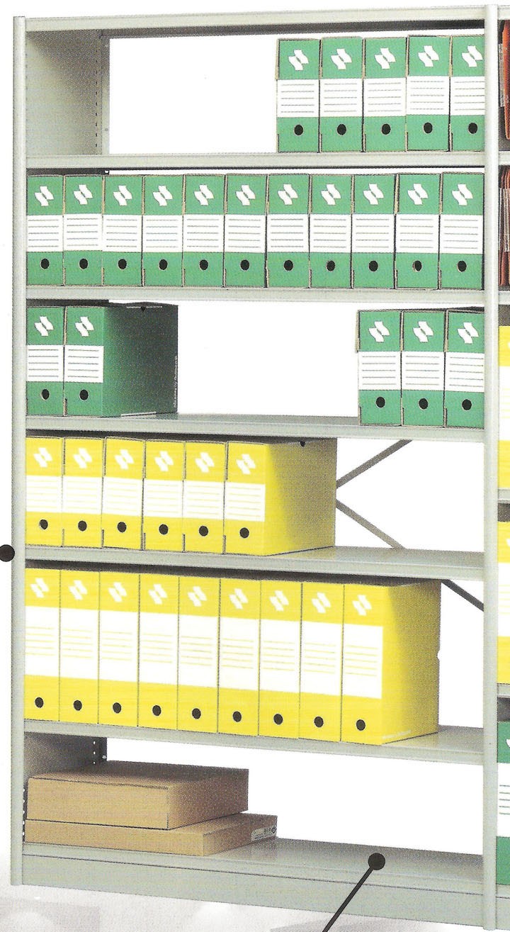 Rayonnage archivage L.125xP.35xH.200 cm élément suivant