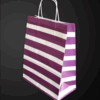 Sac papier kraft rayures Aubergine L24xP12xH31 cm x50