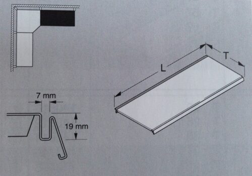 Tablette en acier L.100 P.30 cm