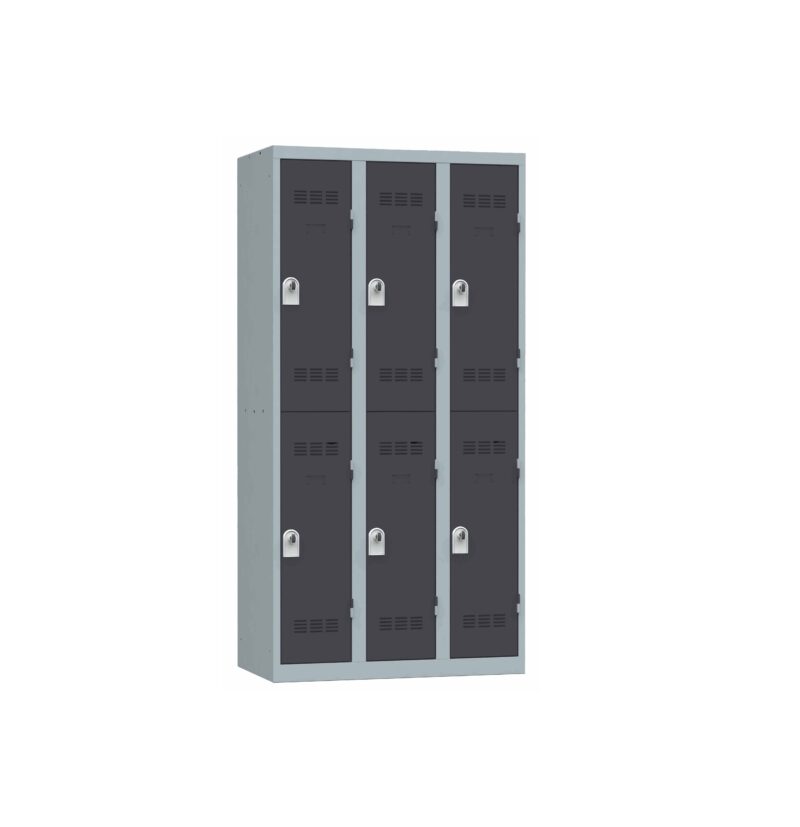 Vestiaire 3 colonnes multicases 90 cm monobloc soudé