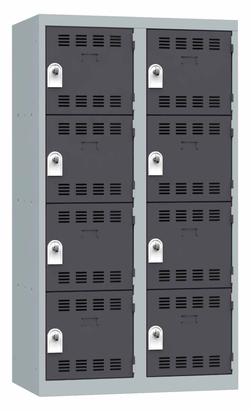 Alternative view of Vestiaire 2 colonnes multicases 80cm monobloc soudé