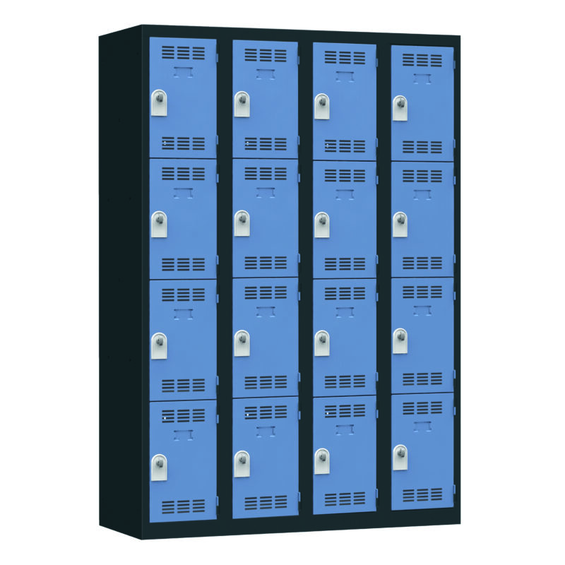 Alternative view of Vestiaire 4 colonnes multicases 120 cm monobloc soudé