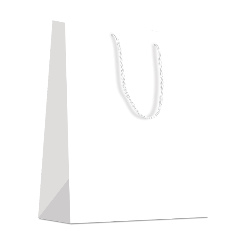 20 Sacs cabas luxe poignées cordelières Blanc brillant