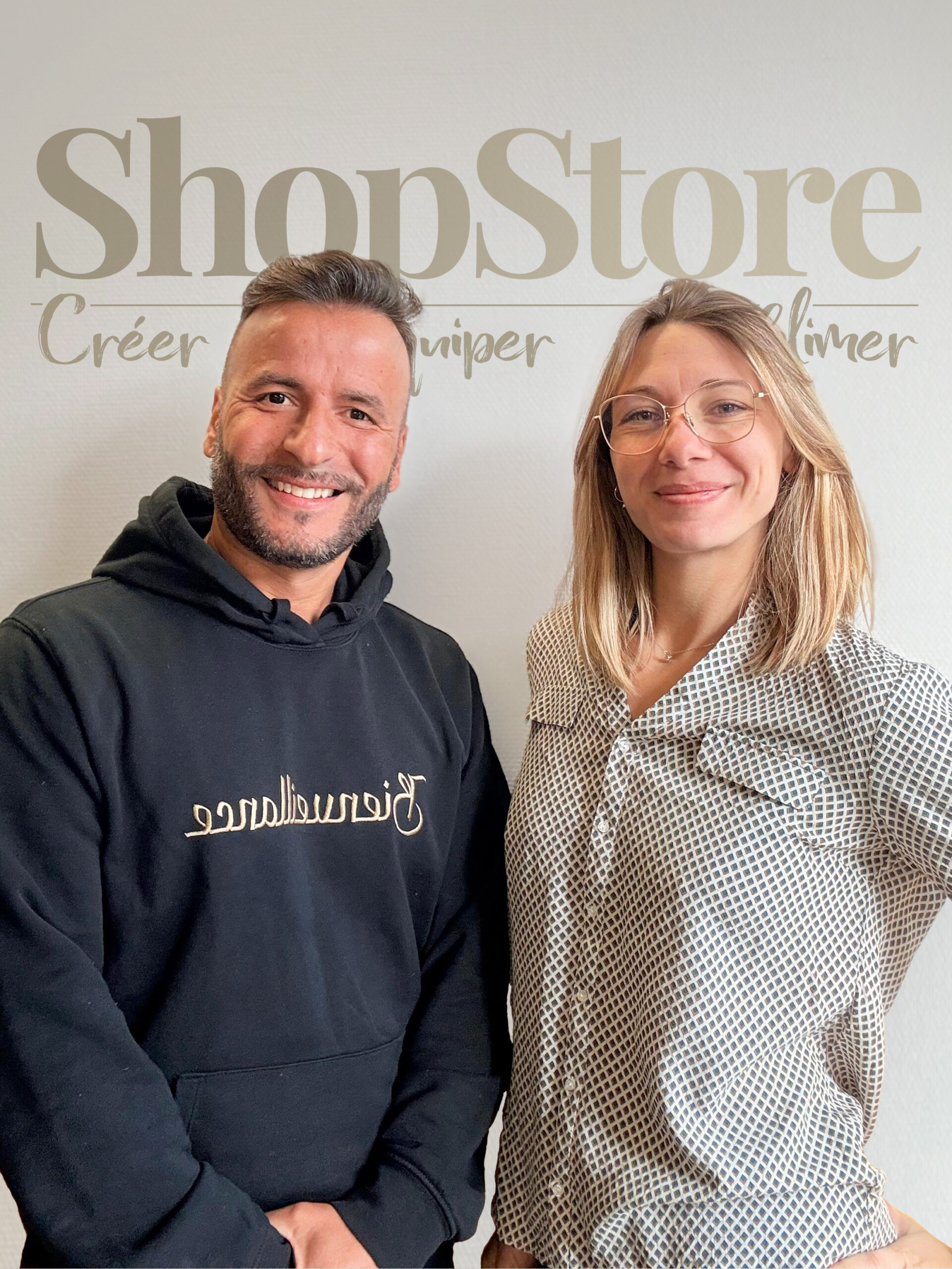 Portrait de Nadir et Adeline, fondateurs et gérants de la société ShopStore