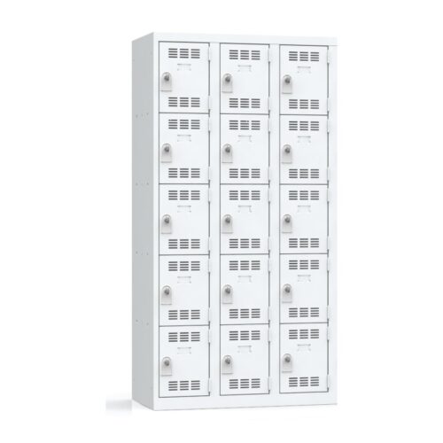 Alternative view of Vestiaire 3 colonnes multicases 90 cm monobloc soudé