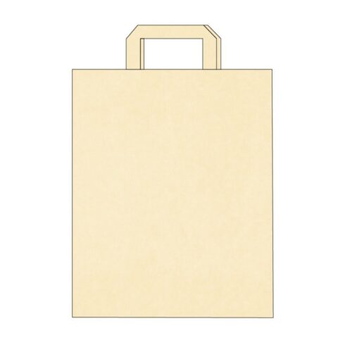 Sacs kraft poignées plates – Impression 1 couleur