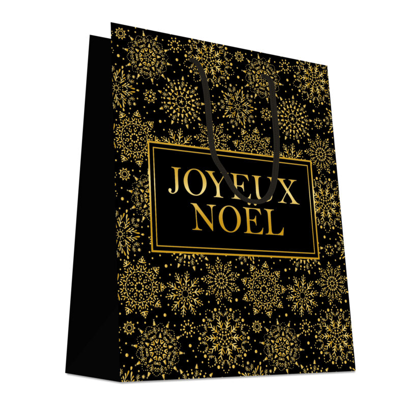 20 Sacs cabas luxe poignées cordelières JOYEUX NOEL