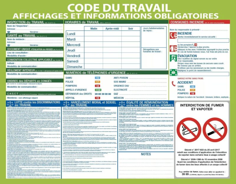 Pancarte "Code du Travail"