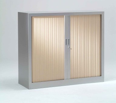 Armoire monobloc portes à rideaux bicolore H.100 cm