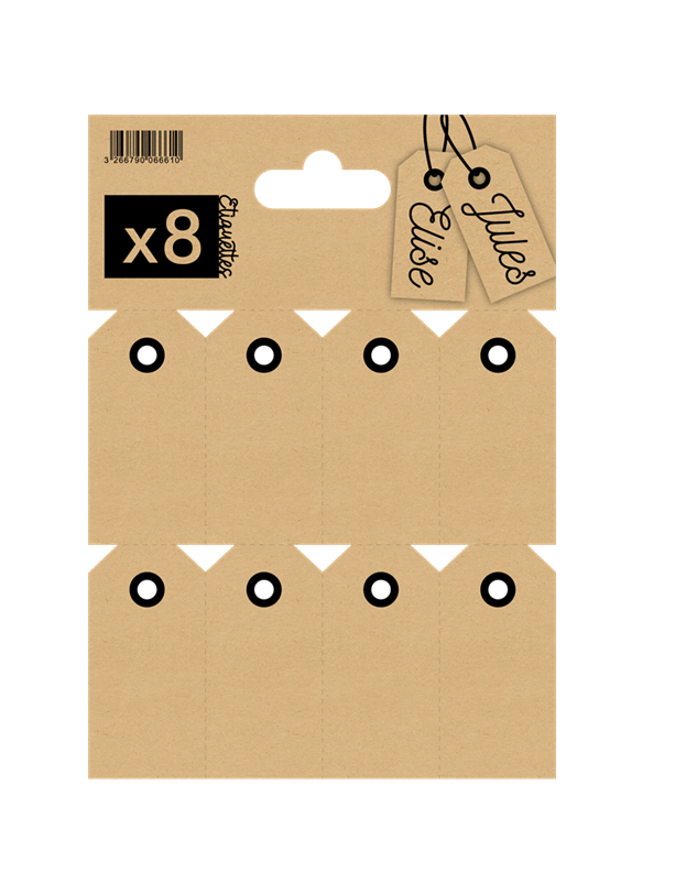 Cartes messages Kraft x8