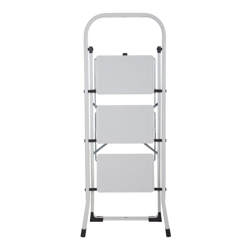 Alternative view of Marchepied en acier 3 marches – Blanc, pliable et antidérapant