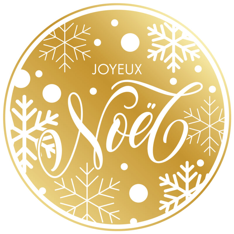 Étiquettes “Joyeux Noël” dorées x500